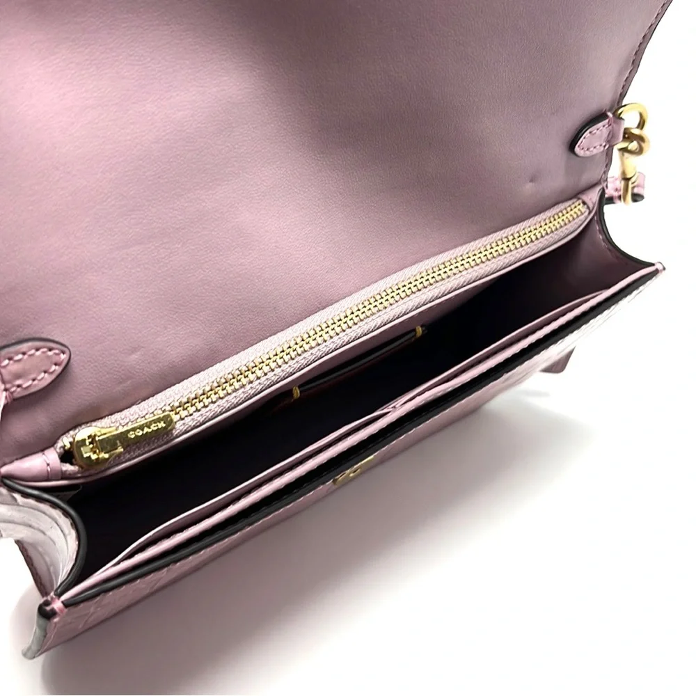 Coach Lilac Croc-Embossed Leather Crossbody Bag